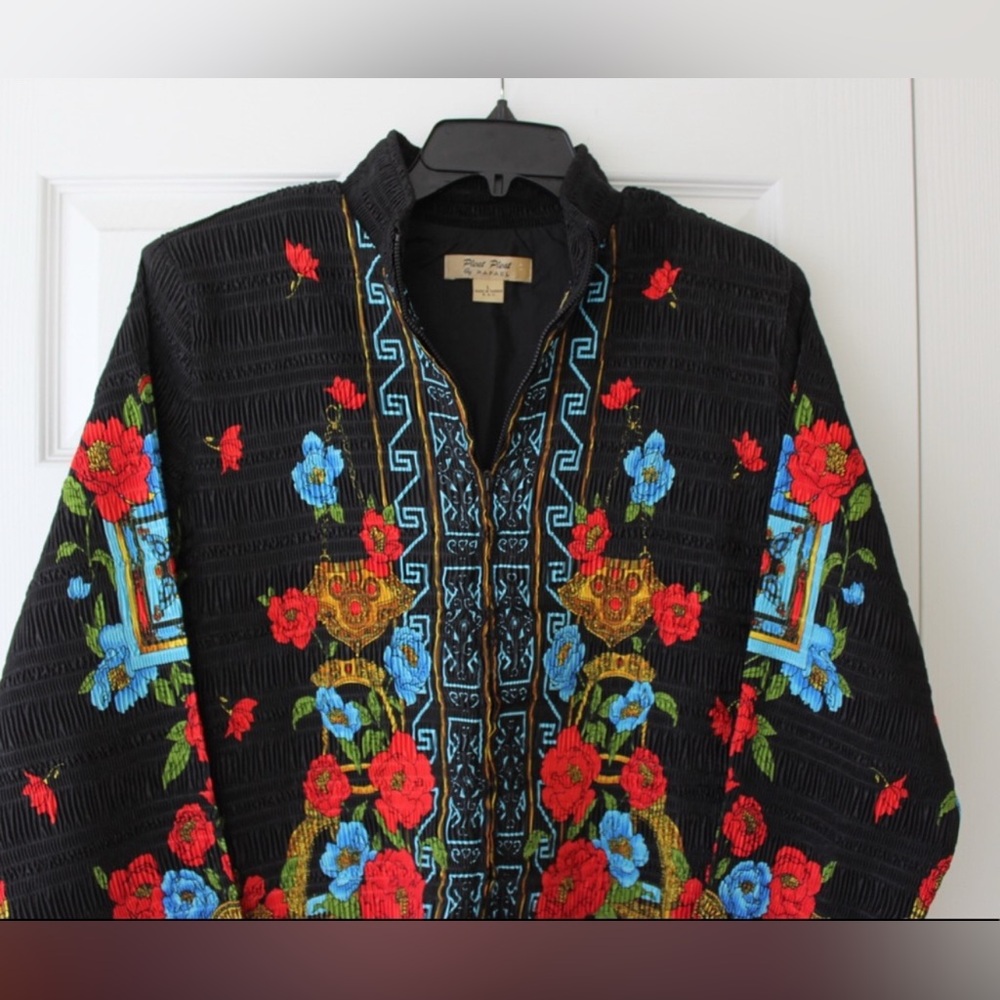 Pleat Pleat by Rafael | Vintage Style Retro Floral Jacket - Picture 4 of 7